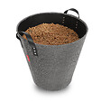MARQUIER - Panier à bûches rond - Tissu gris chiné foncé - 44x45cm - vignette