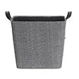 LE MARQUIER - Panier à bûches carré - Tissu - Dama - Gris chiné foncé - vignette