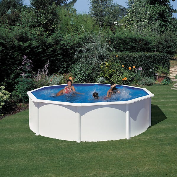 GRE - Piscine ronde acier - Blanc - Diam.4,80xH.1,22m - large
