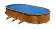 GRE - Piscine ovale acier imitation bois - L.744xl.399xH.132cm - vignette