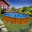 GRE - Piscine ovale acier imitation bois - L.527xH.132xl.327cm - vignette