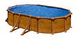 GRE - Piscine ovale acier imitation bois - L.527xH.132xl.327cm - vignette