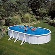 GRE - Piscine ovale acier Fidji - Blanc - L.744xl.399xH.122cm - vignette