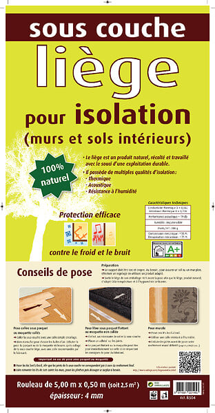 SDL - Rouleau de liège naturel - L.5mxl.0,5mxEp.4mm - large