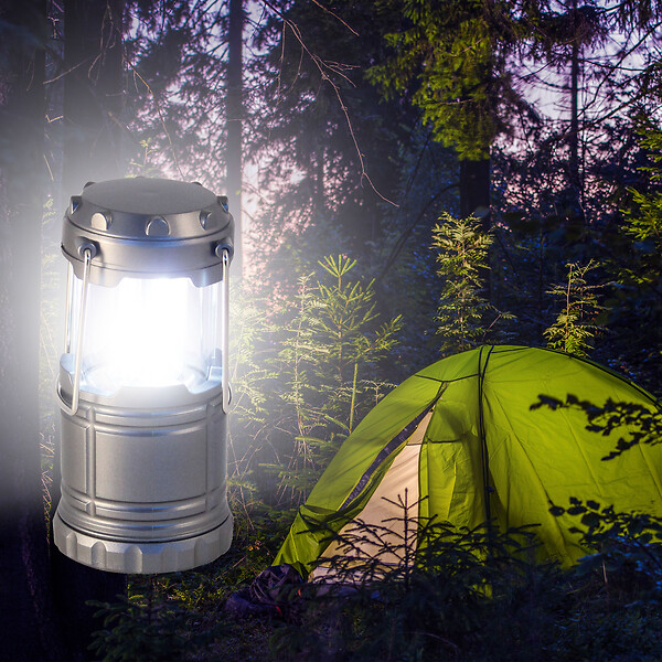 VELAMP - Lanterne de camping LED - Plastique ABS - Grise - 200 lumens - large
