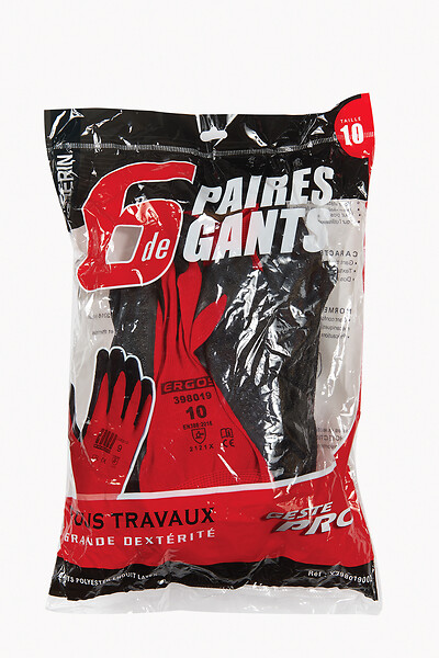 GERIN - Lot de 6 gants de travail - Polyester spandex - T10 - large