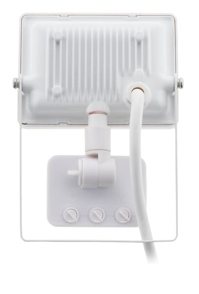 ELEXITY - Projecteur LED avec détecteur blanc - Aluminium - 10W - large