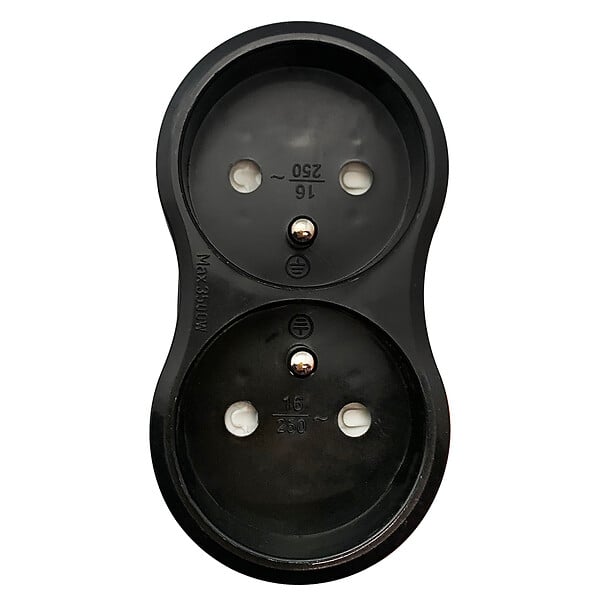 GO/ON - Biplite droite 2P+T 16A - Noir - large