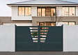 ELSEALU - Portail battant aluminium Cleo - Gris - L.3,50xH.1,62m - vignette