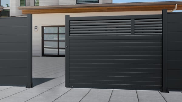ELSEALU - Portail alu coulissant Wilder 3250x1634mm gris 7016STR - large