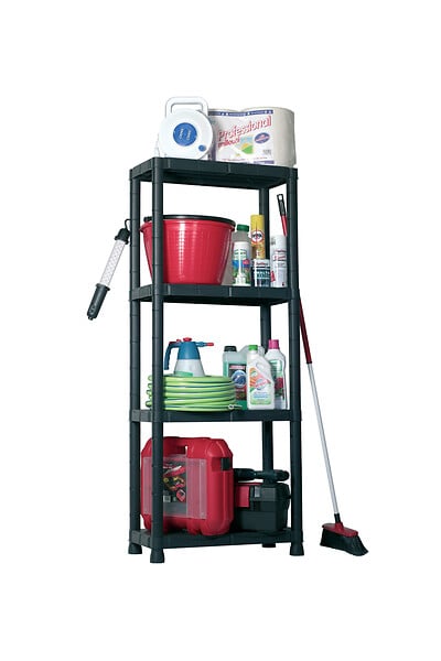 PLASTICA ALTOSELE - Étagère résine Kronos+ - 4 niveaux - H.143xL.60xP.30cm - large