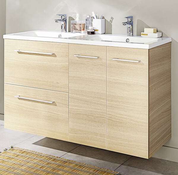VIF - Meuble de salle de bain - Chêne clair - L120xP45cm - large