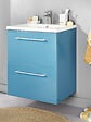 VIF - Meuble de salle de bain 2 tiroirs - Bleu lagon - L60xP45cm - vignette