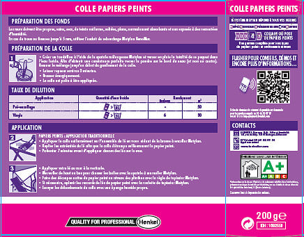 METYLAN - Colle pour papiers peints vinyls - Poudre - 200g - large