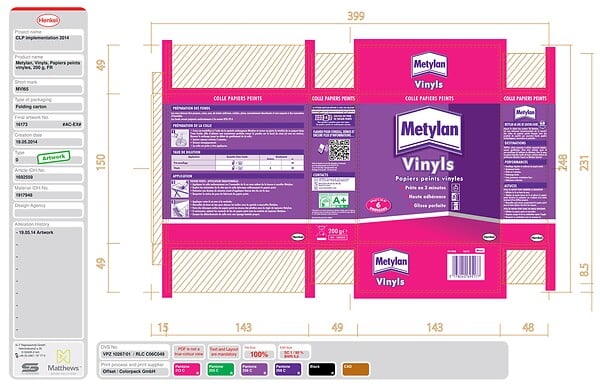 METYLAN - Colle pour papiers peints vinyls - Poudre - 200g - large