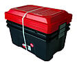 SUNDIS - Lot de 3 malles de rangement - Noir et rouge - 40L - vignette