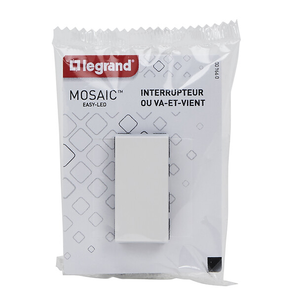 LEGRAND - Interrupteur ou va-et-vient Mosaic Easy-Led Blanc 10A - large