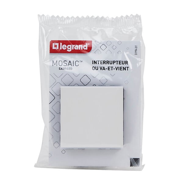 LEGRAND - Interrupteur va-et-vient Mosaic Easy-Led Blanc 10A - large