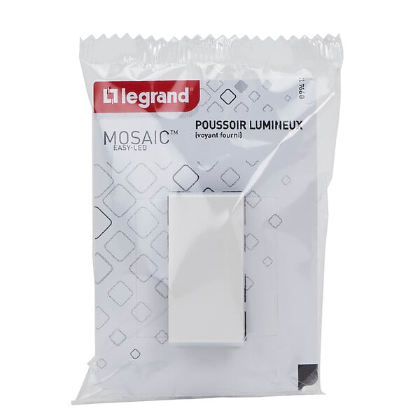 LEGRAND - Poussoir lumineux Mosaic Easy-Led - Blanc - 1 module - large