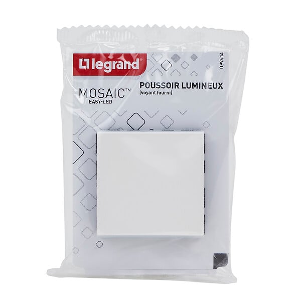 LEGRAND - Poussoir lumineux avec voyant Mosaic Easy-Led Blanc 6A - large