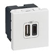 LEGRAND - Double chargeur USB Mosaic 2 modules - Blanc - 3A - vignette
