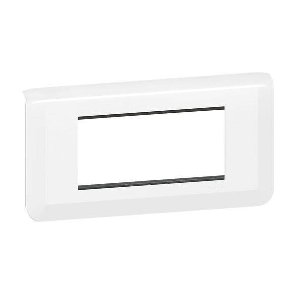 LEGRAND - Plaque Mosaic 4 modules - Blanche - Support à vis - large
