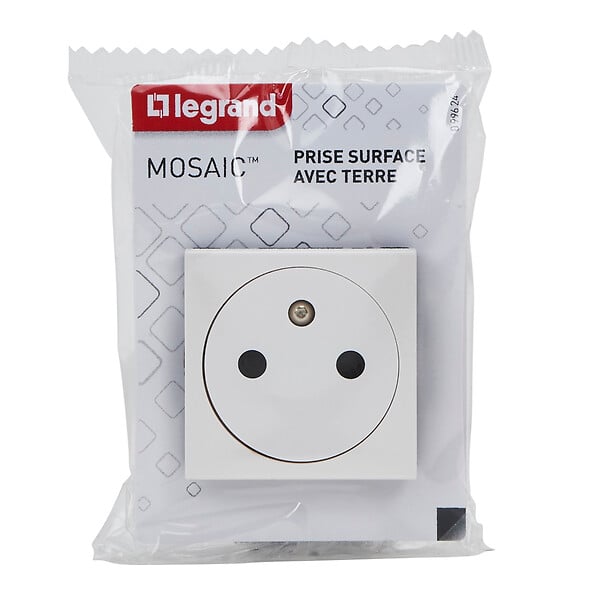 LEGRAND - Prise de courant Surface Mosaic 2 modules - blanc - large