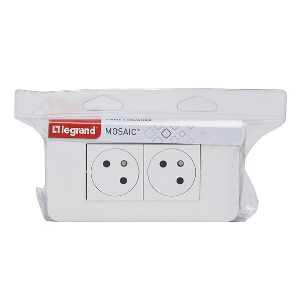 LEGRAND - Kit de prises 2P+T Mosaic - Blanc - 16A - large