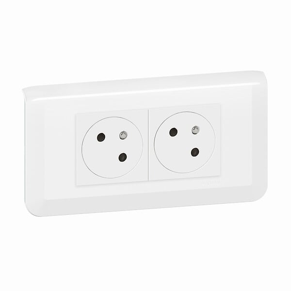 LEGRAND - Kit de prises 2P+T Mosaic - Blanc - 16A - large