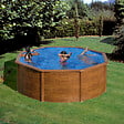 GRE - Piscine ronde acier - Imitation bois - Diam.320xH.122cm - vignette