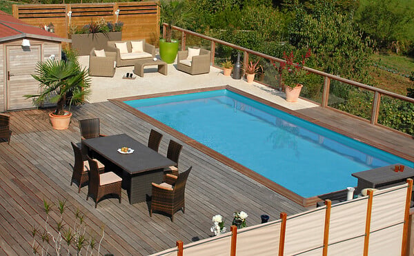 SUNBAY - Piscine bois rectangulaire EVORA - L.620xH.133xP.420cm - large