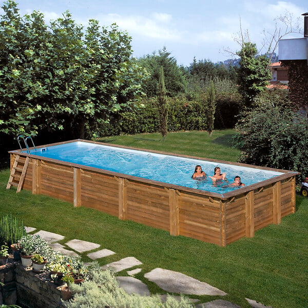 SUNBAY - Piscine bois rectangulaire MINT - L.1010xl.418xH.146cm - large