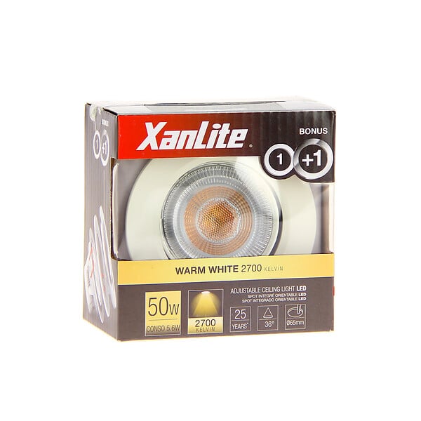 XANLITE - Spot LED encastrable orientable - Plastique - Blanc - 4,5W - large