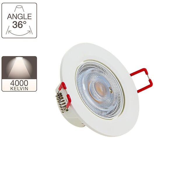 XANLITE - Spot LED encastrable orientable - 5,6W - Blanc neutre 4000K - large