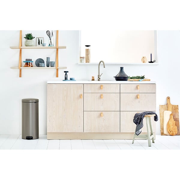 BRABANTIA - Poubelle à pédale Newicon - Platine - 30L - large