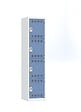 P.HENRY - Vestiaire industriel acier 1 colonne 4 cases gris perle bleu - vignette