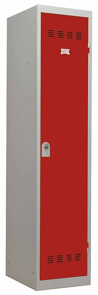 P.HENRY - Vestiaire 1 case - Acier - Gris perle-rouge - H180cm - large