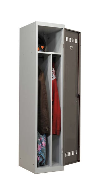 P.HENRY - Vestiaire industrie salissante acier 1 case gris perle L40cm - large