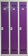 P.HENRY - Vestiaire métal 3 cases - 90cm - Gris perle et prune - vignette
