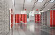 Vestiaire acier Industrie Propre 4 cases gris perle-rouge - vignette