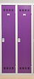 P.HENRY - Vestiaire salissante 2 cases acier gris perle prune 80cm - vignette