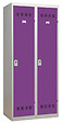 P.HENRY - Vestiaire salissante 2 cases acier gris perle prune 80cm - vignette