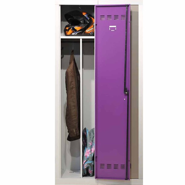 P.HENRY - Vestiaire salissante 1 case - Acier - Gris perle prune - large
