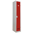 P.HENRY - Vestiaire acier 1 case - Gris perle et rouge - 180x50x30cm - vignette