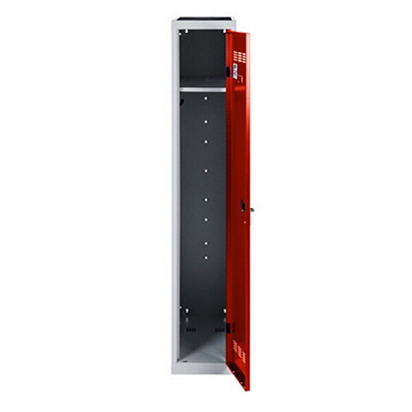 P.HENRY - Vestiaire acier 1 case - Gris perle et rouge - 180x50x30cm - large
