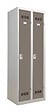 P.HENRY - Vestiaire monobloc acier - Gris perle et taupe - 2 cases - vignette