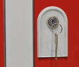 P.HENRY - Vestiaire 3 cases - Acier Gris perle et rouge - L120cm - vignette