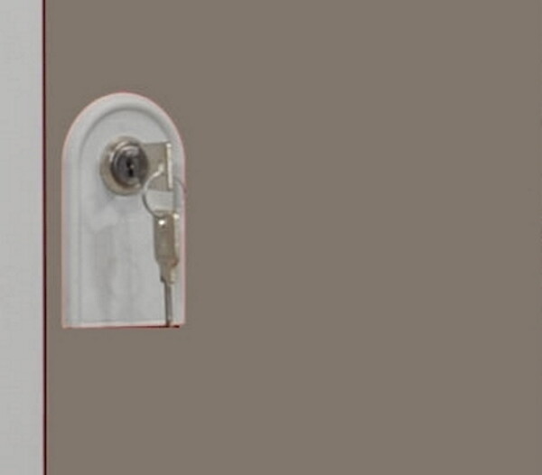 P.HENRY - Vestiaire métallique 3 cases - Gris perle et taupe - H180cm - large