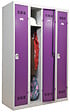 P.HENRY - Vestiaire 4 cases acier - Gris perle et prune - L120cm - vignette