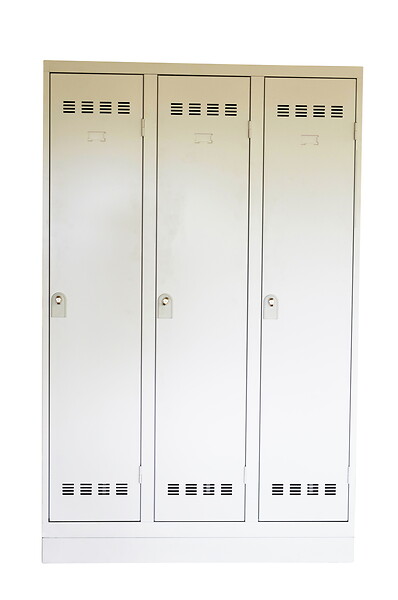 P.HENRY - Faux socle acier pour vestiaire - Gris perle - 120x50x10cm - large